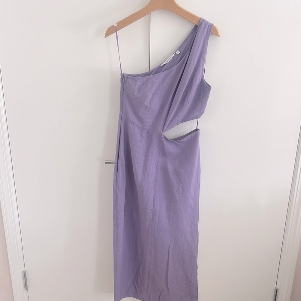 & Other Stories One-Shoulder Midi Dress, Purple, Size 8